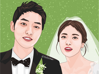 Songsong Wedding fanart illustration korean kpop song hye kyo song joongki song song couple songsong wedding vector art wedding