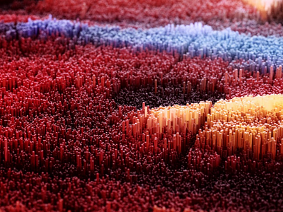 Voxels 3d background c4d cinema4d concept design designer eyecandy landscape motiondesign motiongraphics red render xparticles