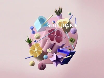 Slot Junkie v3 3d abstract c4d casino cinema4d clover color composition contrast design gambling geometric graphics design harmony illustration minimal plants print render slots