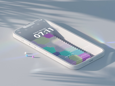 Dynamic Lock Screen 3d animation app c4d cinema4d clean colorful composition design iphone minimal mobile mockup motiondesign playful render screen ui ux white