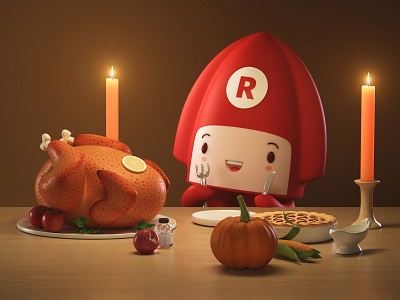 Happy Thanksgiving! 3d apple c4d candles character cinema 4d corn dishes illustration lemon mascot pumpkin restream solt squid streaming thanksgiving turkey