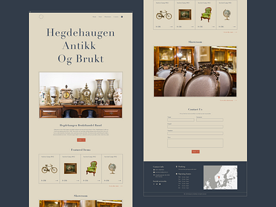 Hegdehaugen Antikk Og Brukt - Showroom / Website - Store ancient antique b2b b2c cart figma illustration interaction interface logo museum pastele product page shop store typography ux website