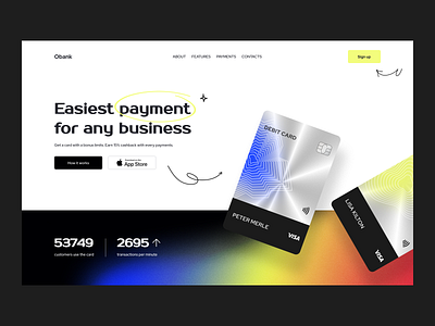 Fintech - Landing Page arounda b2b balance banking business credit finance fintech gradient interface money p2p payment product design saas startup transaction ui