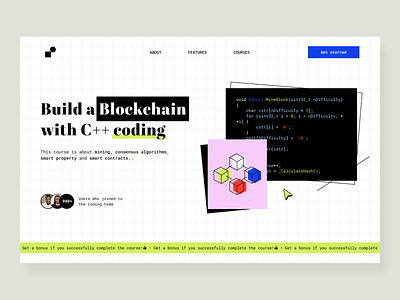 Blockchain Course - Landing Page arounda binance bitcoin blockchain blockchain c coin concept crypto crypto currency crypto wallet crypto website cryptocurrency exchange figma investment it course trading ui ux wallet