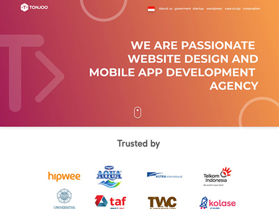 Tonjo Studio header redesign app branding design ui ux web website