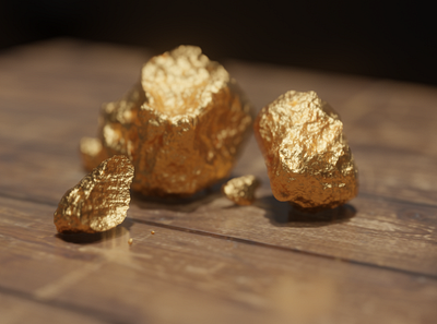 Gold nuggets 3d 3d blender design graphic illustration render