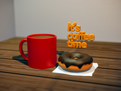 It's coffee time 3d blender graphic render
