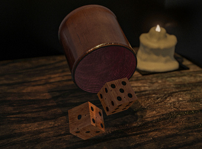 3d Dice and Candle 3d blender design graphic illustration render