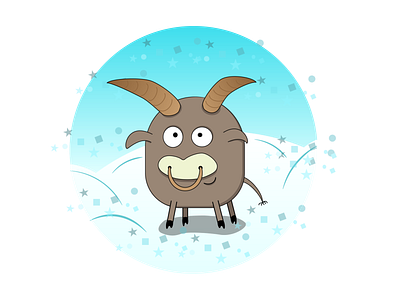 Billy the bull animal bull cartoon flat illustration minimal vector