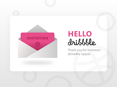 Hello dribbble! adobexd envelope first shot hello dribbble thanks for invite