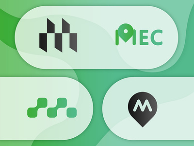 Logo for MEC app adobe photoshop cc app design green logo logo 2d m taxi taxi app