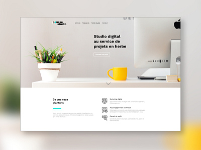 Pousse studio website design branding design design agency icon minimal plant ui ux web webdesign website workspace