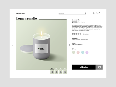 Product page design | Candle Shop
