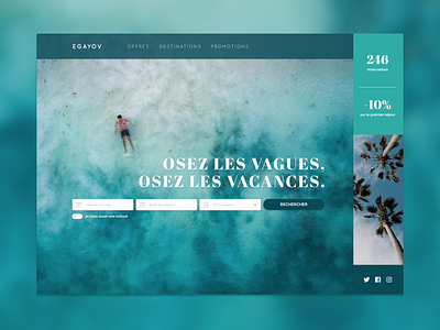 Website design | Tourism beach branding design design agency minimal sea tourism travel ui ux web webdesign website