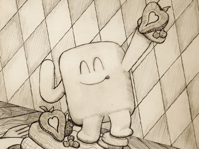 Pancake Character - Details & Shading character illustration pencil sketch