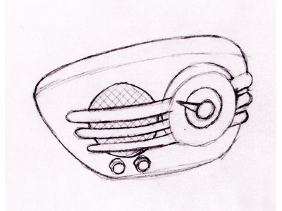 Radio Sketch illustration pencil radio sketch