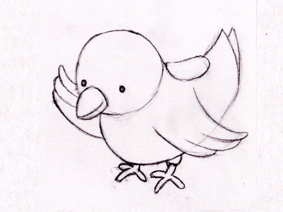Twitter Bird Sketch bird character illustration pencil sketch twitter