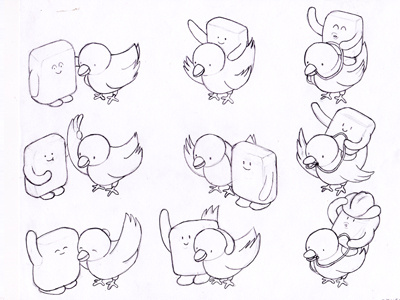 Twitter Character Thumbs bird character illustration pencil twitter