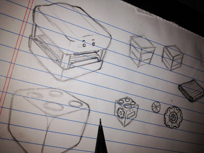 bundle icon concepts bundle cube gear illustration pencil sketch