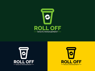 Roll Off Waste Management Logo brand brand identity branding branding design clean creative design icon illustration logo minimal simple typography vector