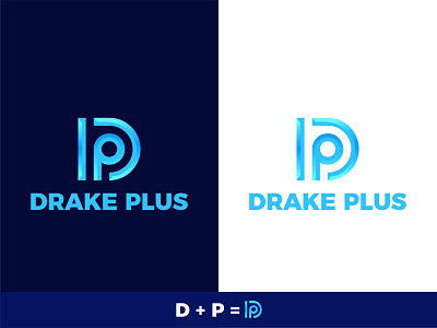 DRAKE PLUS - LOGO 3d abstract app blue brand brand identity branding branding design business company corporate icon illustration lettering lettering logo logo logotype minimal vector visual identity