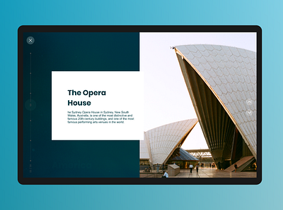 Opera House- Australia australia design gallery illustration interaction interface travel ui ui design uiux web design website website design