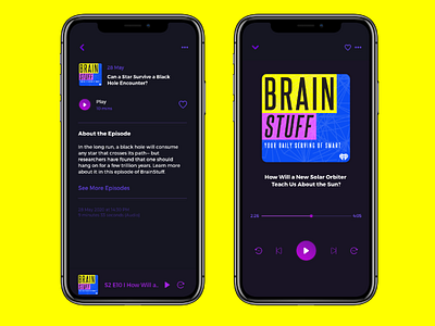 Podcast Application app app design application curated dark mode dark theme dark ui darkmode design interaction interaction design interface mobile mobile app mobile ui podcast podcast app ui ui design uiux