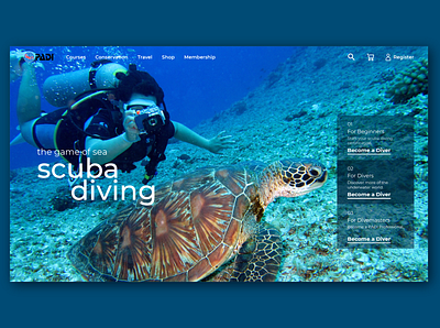 Scuba diving app design design illustration interaction interface scuba ui ui design ux website