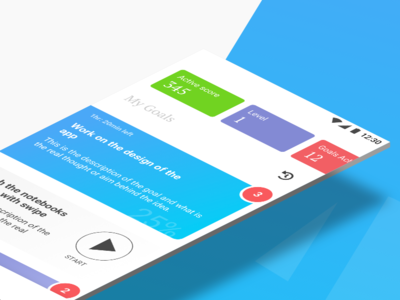 Accomplish your short term goals with TwoDays productivity todos goals stats blue isometric android app