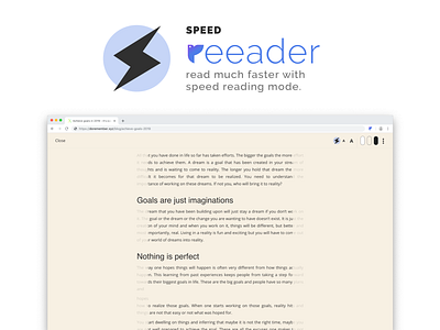 Speed reading mode - Reeader chrome reader reading text typogaphy web browser