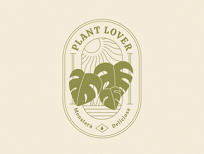 Plant lover illustration 2 badge graphic design illustration illustrator logo love plant