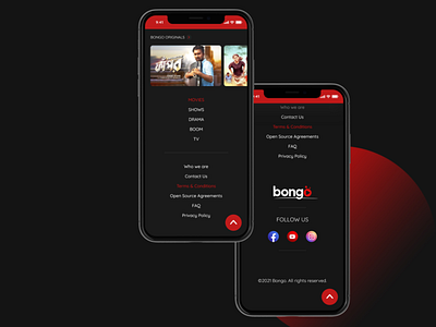 The Footer Design app design bongo entertainment app footer design movies ui
