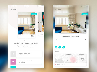 Accomodation app design