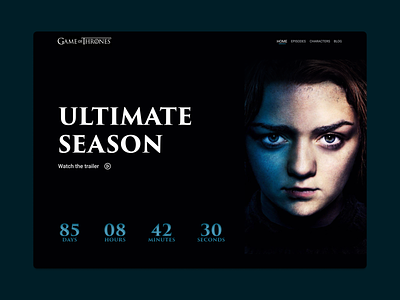 Game of Thrones countdown ⏳ countdown design fanpage game of thrones series webdesign