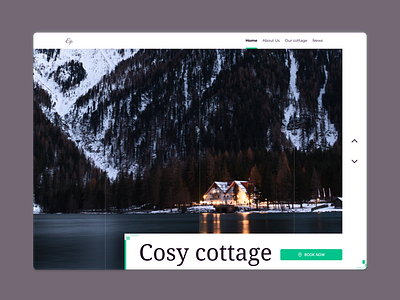 Book your cottage 🏚🔥 accomodation booking cottage design header webdesign