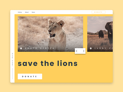 Donate to save the lions🦁 africa design donate header lion webdesign