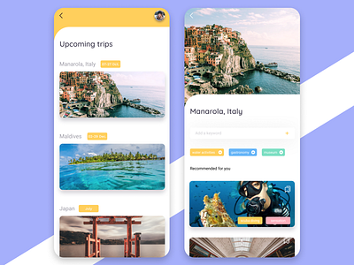 Manage your trips 🌎 app appdesign design travel travelapp trips ui uidesign webdesign