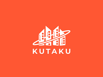 Logo Kutaku app branding design flat icon lettering logo minimal typography website