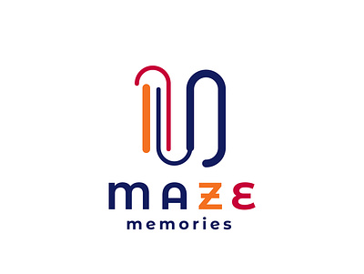 Logo Maze art branding design flat icon lettering logo minimal ui website