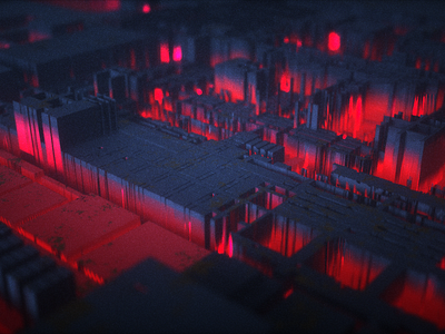 Red Light City 3d art illustration