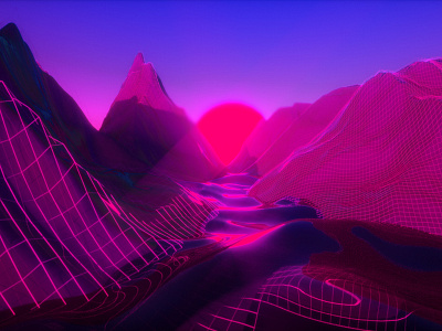 Vaporwave Sunset 3d art 3dmodeling cgi cinema 4d octanerender sunset synthwave vaporware