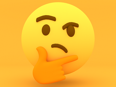 Thinking Emoji 3d design emoji illustration lowpoly