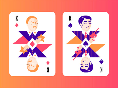 Modern Playing Cards 2 Kings 30s bandit blackjack card cards cards game casino game gangster illustration king officer playing card playing card playing cards poker poker card policeman spade star