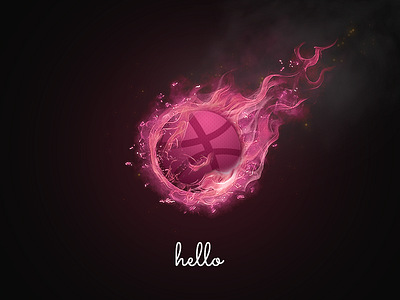 Dribbble Hello debut dribbble fire first shot hello shot