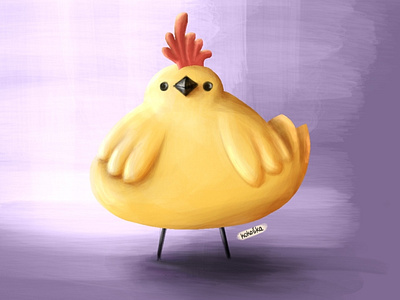 Chubby chicken drawing illustration