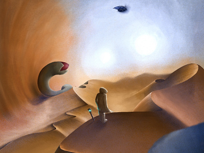 Dune arrakis desert drawing dune dune2020 dune2021 illustration procreate sand storm worm