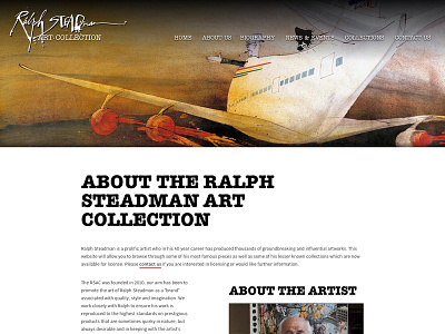 Redesign for Ralph Steadman's official website clean illustrator minimalist design ralph steadman