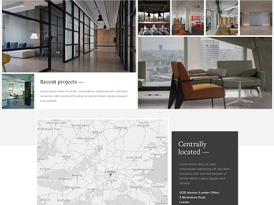 Grid approach for Interior design firm grid layout portfolio design ux design