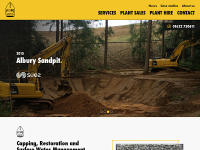 Banner and header for plant hire company