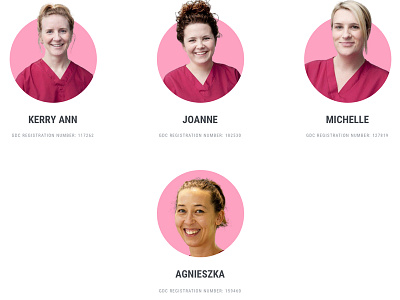 Meet the team page for dentist surgery